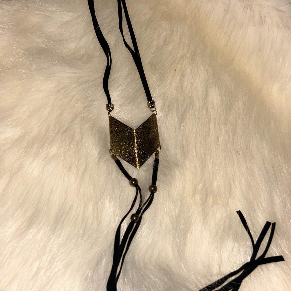 Chic Gold and Black Bolo Necklace